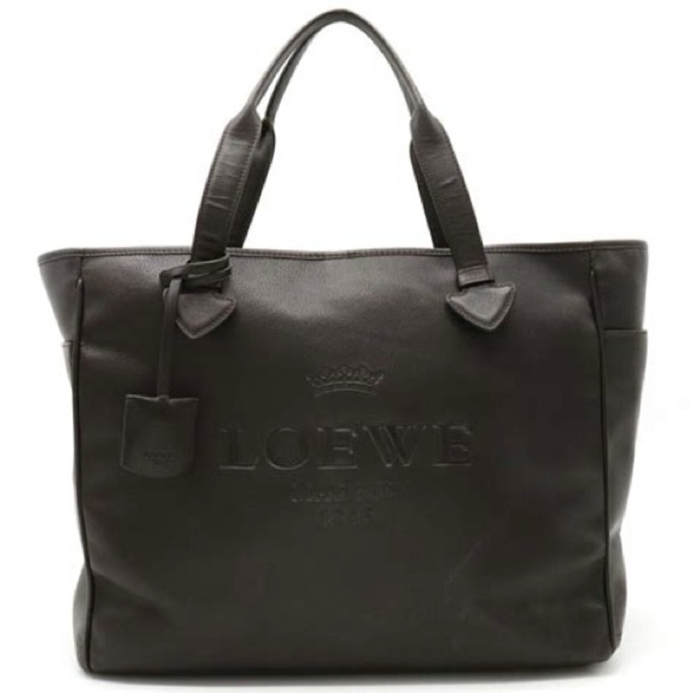 Loewe Dark Brown Leather Travel Tote